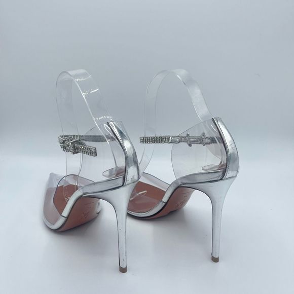 AMINA MUADDI Ursina Crystal-Embellished Glass Leather Pumps Size EU 39 US 9 NWOT - Picture 7 of 15